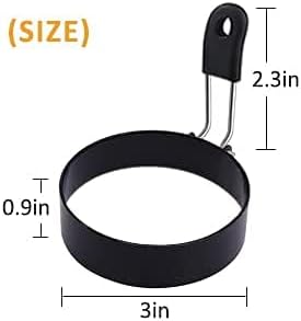 Professional Egg Ring Set for Frying Or Shaping Eggs - 4 Pack Round Egg Rings for Cooking - Stainless Steel Non Stick Mold Shaper Circles for Fried Egg McMuffin Sandwiches - Egg Maker Molds