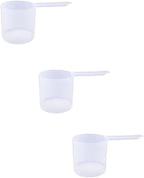 Plastic Measuring Scoop, (118.4 cc | 1/2 Cup | 4 fl oz. | 118.4 mL) Long Handle Spoons for Powders, Granules, Coffee, Pet Food, Baking Supplies, Protein and Other Dry Goods, BPA Free (Set of 3)