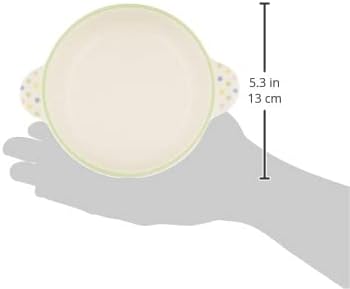 Banko Ware 14046 Oven Safe Round Au Gratin Dish (Small), Polka Dot Green Line, Diameter Approx. 6.5 inches (16.5 cm), Microwave Safe, Made in Japan