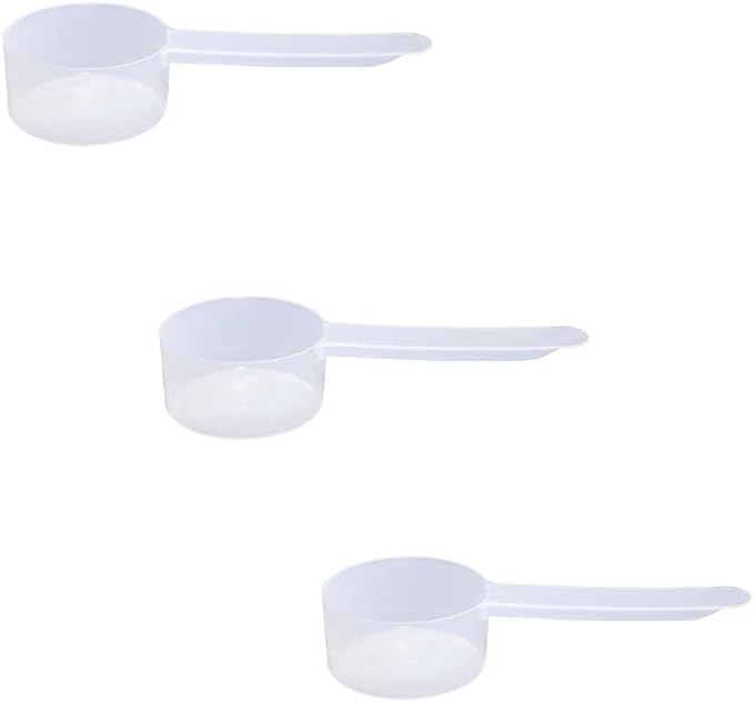 Plastic Measuring Scoop, 1.5 Tablespoon (23 cc | 23 mL) Long Handle Spoons for Powders, Granules, Coffee, Pet Food, Baking Supplies, Protein and Other Dry Goods, BPA Free (Set of 3)