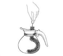 Coffee Pot Cleaning Brush, Made in USA, for Coffee Makers and Glassware, Curved Design, Soft Non-Scratch Foam Bristles, Perfect for Decanters, Wide-Neck Glasses, and Bottles, by FryOilSaver Co, B38C