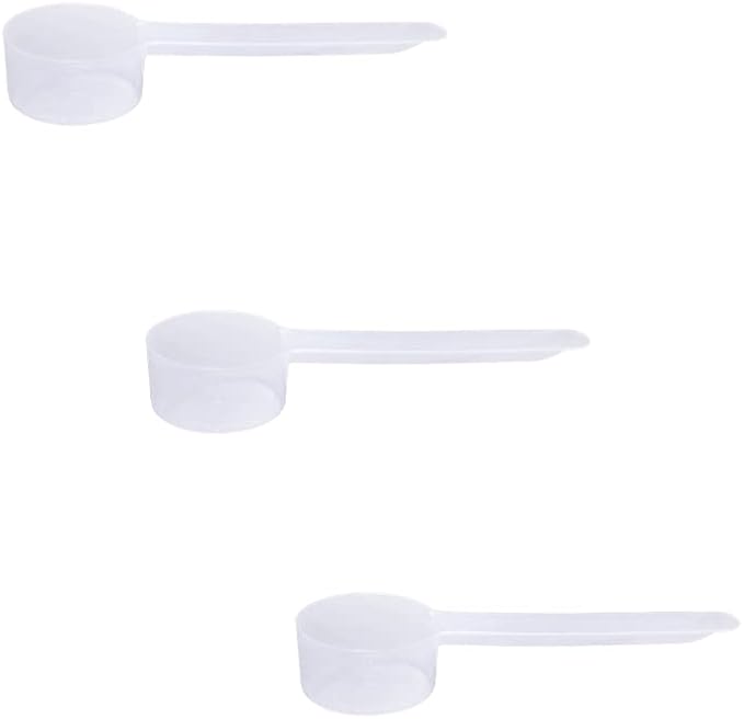Plastic Measuring Scoop, (14.8 cc | 1 Tablespoon | 1/2 oz. | 14.8 mL) Long Handle Spoons for Powders, Granules, Coffee, Pet Food, Baking Supplies, Protein and Other Dry Goods, BPA Free (Set of 3)