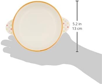 Banko Ware 14047 Oven Safe Round Au Gratin Dish (Small), Polka Dot Orange Line, Diameter Approx. 6.5 inches (16.5 cm), Microwave Safe, Made in Japan