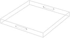 Clear Sturdy Acrylic Serving Tray with Handles-24x24Inch-Serving Coffee,Appetizer,Breakfast,Butler-Kitchen Countertop Tray-Makeup Drawer Organizer-Vanity Table,Ottoman Tray-Decorative Tray