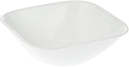 Corelle Vitrelle 18-Piece Service for 6 Square Dinnerware Set Triple Layer Glass and Chip Resistant, Lightweight Square Plates and Bowls Set, Pure White