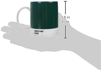 Pantone by Copenhagen Design - Large ceramic coffee mug with handle - Colorful Porcelain coffee mug/cup, 12 oz Dark Green 3435