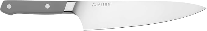 Misen 8" Chef Knife – High Carbon Japanese AUS-10 Stainless Steel – Hybrid German & Japanese Blade – Precision Kitchen Knife for Professionals & Home Cooks – Ultimate Cutting Performance - Gray