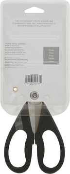 KitchenAid All Purpose Kitchen Shears with Protective Sheath Durable Stainless Steel Scissors, Dishwasher Safe, Soft Grip Comfort Handle, 8.72 Inch, Black