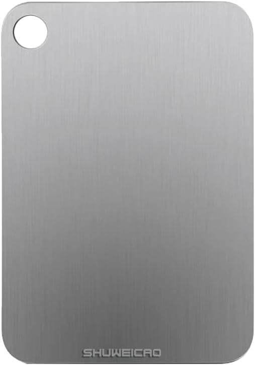 SHUWEICAO- Titanium Cutting Boards For Kitchen, 100% Pure Cut Titanium Cutting Board, Food Grade Quality,Easy To Clean And Will Not Absorb Odors, Suitable For Kitchen Or Outdoor Camping (14.17*9.84in)
