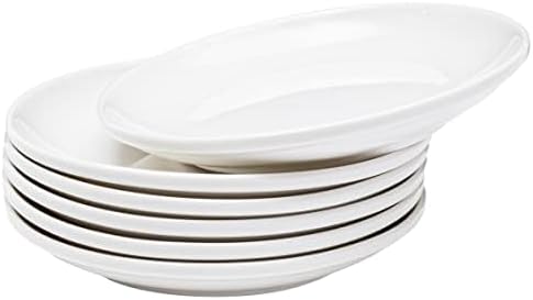 Vikko Dessert Plates Ceramic, Set of 6 Small White Plates, Ceramic Salad Plates Set, Stackable 7 Inch Round Appetizer Plates, Dishwasher Safe, Bead and Butter Plates, Durable Plates for All Occasions