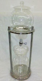 Nispira Luxury Ice Cold Brew Dripper Coffee Maker in Stainless Steel and Borosilicate Glass, 600 ml Silver