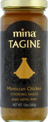 Mina Tagine Moroccan Chicken Simmer Sauce, 12 oz - Classic Ginger Saffron Made with Turmeric, Lemon & Olive Oil, Tagine Seasoning, Chicken Sauce, Garlic Sauce, Moroccan Spices (Pack of 2)