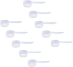 Plastic Measuring Scoop, 4 teaspoon (20 cc | 20 mL) Long Handle Spoons for Powders, Granules, Coffee, Pet Food, Baking Supplies, Protein and Other Dry Goods, BPA Free (Set of 10)