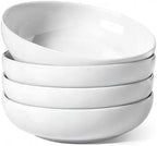 LE TAUCI Pasta Bowls 45 oz, Salad Bowls Set for Serving Soup, Pasta, Noodle, Dinner, Large Kitchen Bowl Plates, Microwave Safe - 8.5 Inch, Set of 4, White