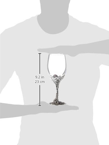 Arthur Court Designs Aluminum Grape Pattern Base Wine Glasses 8.25 inch Tall 16 ounces