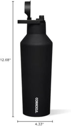 Corkcicle Sport Canteen Insulated Tumbler, Black, 32 oz – Reusable Water Bottle Keeps Beverages Cold for 25 Hours & Hot 12 Hours – Cupholder Friendly Tumbler with Screw-On Cap