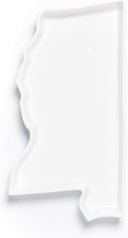 Mississippi Shaped Baking Dish Serving Platter or Decorative Tray Charming Porcelain Bakeware Oven Microwave and Dishwasher Safe