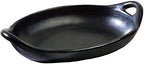 Authentic Chamba Oval Platter with Handles - Elegant, All-Natural Black Clay Roasting Pan for Baking, Roasting and Serving - Stovetop & Oven Safe – Handmade in Colombia – 10 Inches Long