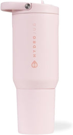 HydroJug Sport - Stainless Steel Tumbler with Straw, Vacuum Insulated, 20oz Leakproof Water Bottle, Ergonomic Design, Reusable, Dishwasher Safe, Rubber Base, Durable for Gym or Outdoors, Pink Sand