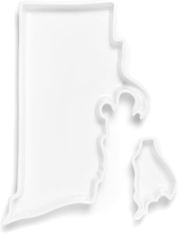 Rhode Island Shaped Baking Dish Serving Platter or Decorative Tray Charming Porcelain Bakeware Oven Microwave and Dishwasher Safe