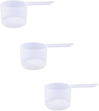 Plastic Measuring Scoop, 6 Tablespoon (90 cc | 3/8 Cup | 3 oz. | 90 mL) Long Handle Spoons for Powders, Granules, Coffee, Pet Food, Baking Supplies, Protein and Other Dry Goods, BPA Free (Set of 3)