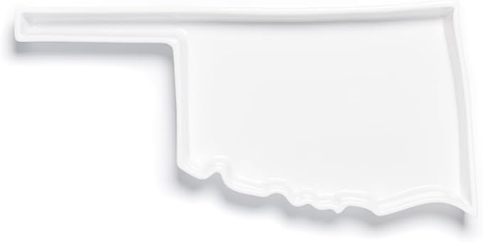 Oklahoma Shaped Baking Dish Serving Platter or Decorative Tray Charming Porcelain Bakeware Oven Microwave and Dishwasher Safe