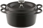 Vermicular Oven Pot | Non-Toxic Enameled Cast Iron Pot | 14cm (0.9 Qt) | Oven-safe | Induction-compatible | Dutch Oven | Made in Japan | Serves 1 | Matte Black