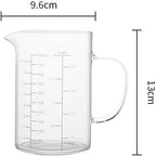 500ML Glass Measuring Cup With Handle, High Borosilicate Glass Three Scales V-Shaped Spout Clear Measuring Cup (OZ, Cup, ML/CC) Easy To Read Kitchen Tools