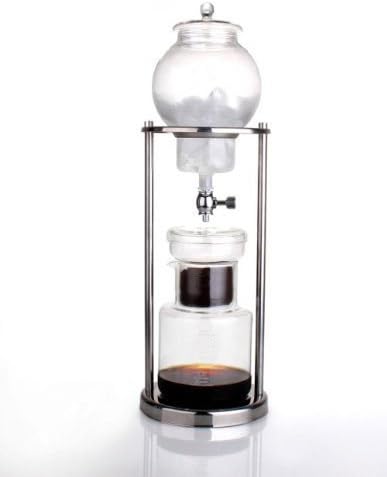 Nispira Luxury Ice Cold Brew Dripper Coffee Maker in Stainless Steel and Borosilicate Glass, 1000 ml Silver