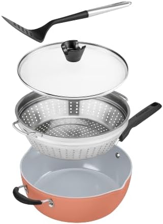Cuisinart Preferred Pan 4-Pc Set - Sienna Sky (4.5 Qt. Multi-Purpose Pan w/Cover, Steamer, Slotted Turner)