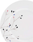 Amazon Basics Dinnerware Set, Microwave and Dishwasher Safe, Service for 6, 18-Piece Complete Kitchen, Plates, Dishes, Bowls, Branches