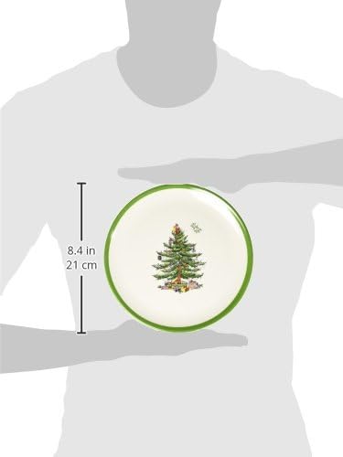 Spode Christmas Tree 3-Piece Melamine Dinnerware Set - 8" Plate, 5" Bowl, 10 Oz Mug - Festive & Durable Holiday Collection for Kids - Christmas Tableware with Classic Tree Motif, Dishwasher Safe