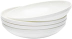 Vikko Pasta Bowls, 8.5 Inch Salad Bowls, White Soup Bowls, Fine Bone China Pasta Bowls, Set of 4, Microwave and Dishwasher Safe