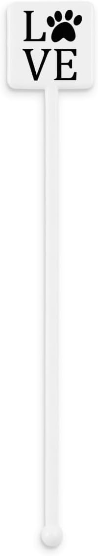7.5" Custom White Square-Top Flat Stemmed Stirrer – Personalized Plastic Drink Stirrers with Full-Color Print – Sleek & Modern for Events, Bars, and Promotions – 50 Pack
