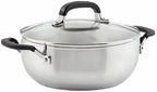 KitchenAid 71021 Stainless Steel Casserole with Lid, 4 Quart - Brushed Stainless Steel