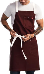 hedley & bennett Crossback Apron - Crossback Chef Apron with Pockets - 100% Cotton Canvas, 8oz - House Red