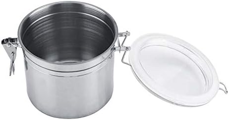 Stainless Steel Airtight Canister for Kitchen, Large Flour Coffee Bean Tea Cereal Sugar Cookie Metal Food Storage Canisters with Clear Lid and Sturdy Locking Clamp,tea tin co