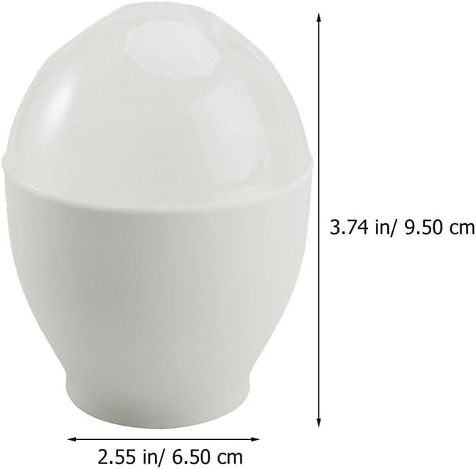 4Pcs Microwave Egg Cookers Poacher Cups with Lid, Pp Material, 3.74X2.55 Inch, White, for Quick and Healthy Breakfast, Mini Egg Cooking Tool