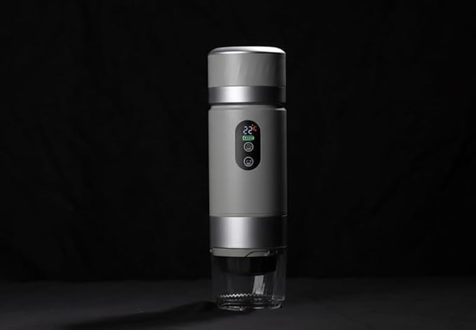 Portable Coffee Maker KF-JN-03 with Digital Display & 20 BAR Pressure – Hot & Cold Brew, Compatible with Coffee Grounds and Capsules, Compact Single-Serve Design with Transparent Cup & 60ml Tank