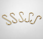 21.6 Inch Towel Bar with 5 S Shaped Hooks,Brass Towel Holder Brushed Gold Towel Rack for Bathroom Kitchen