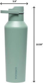Corkcicle Classic Sport Canteen Insulated Water Bottle - Keeps Beverages Cold 25 Hours - Triple Insulated - Summer Drinkware Gift - Keeps Drinks Ice Cold - Leak-Proof Cap - 20 oz - Thyme