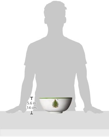 Spode Christmas Tree Melamine Deep Bowl - Large 11-Inch Round Serving Bowl for Salad, Pasta, Side Dishes - Festive Holiday Tableware - Shatterproof, Indoor/Outdoor Use, Dishwasher Safe