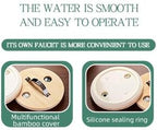 Glass Drink Dispenser, 2.9 gallons, With faucet wood stand Easy flow control, great for parties, bars & restaurants Large Glass Cold Beverage Dispensers.(2.9 gallon)