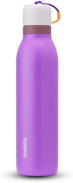 Owala FreeSip Twist Insulated Stainless Steel Water Bottle with Straw for Sports and Travel, BPA-Free, 24-oz, Purple/Purple (California Grapevine)