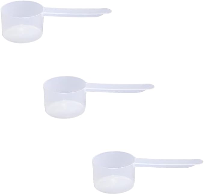 Plastic Measuring Scoop, (29.6 cc | 2 tablespoon | 1/8 Cup | 29.6 mL) Long Handle Spoons for Powders, Granules, Coffee, Pet Food, Baking Supplies, Protein and Other Dry Goods, BPA Free (Set of 3)