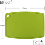 Extra Large Thick Silicone Cutting Board 14.6'' x 10.43'' Chopping Board Flexible Cutting Mats Dishwasher Safe-Green