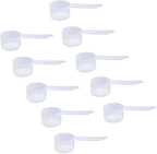 Plastic Measuring Scoop, (35 cc | 2.5 tablespoon | 1.25 fl oz. | 35 mL) Long Handle Spoons for Powders, Granules, Coffee, Pet Food, Baking Supplies, Protein and Other Dry Goods, BPA Free (Set of 10)