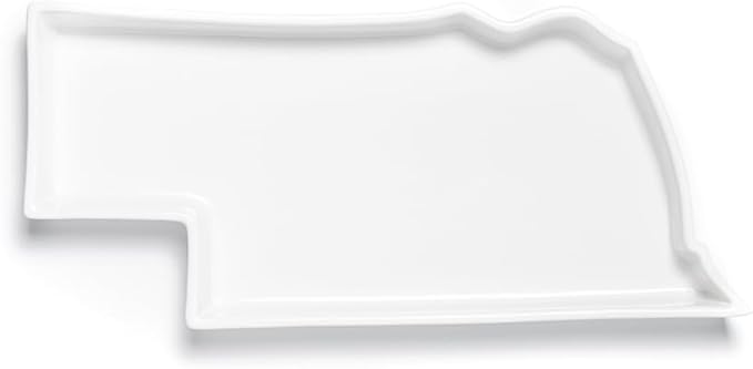 Nebraska Shaped Baking Dish Serving Platter or Decorative Tray Charming Porcelain Bakeware Oven Microwave and Dishwasher Safe