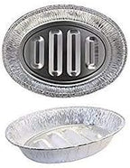 2 Count Disposable Turkey Roasting Aluminum Pans | Extra Large Heavy-Duty Foil Container| Deep, Oval Shape for Meat, Chicken, Roasts, Ribs, Cooking | Recyclable