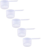 Plastic Measuring Scoop, 6 Tablespoon (94 cc | 94 mL) Long Handle Spoons for Powders, Granules, Coffee, Pet Food, Baking Supplies, Protein and Other Dry Goods, BPA Free (Set of 5)